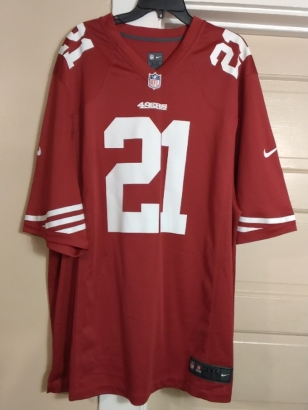 Nike Men’s Red Football Jersey with White #21